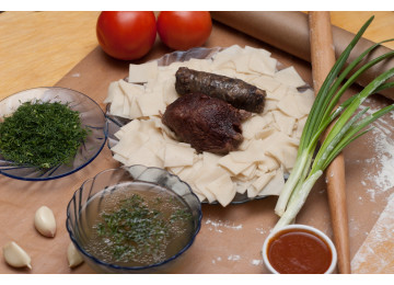 Хинкал Лезгинский с мясом сушеным / 450 гр Хинкал Лезгинский с мясом сушеным / 450 гр